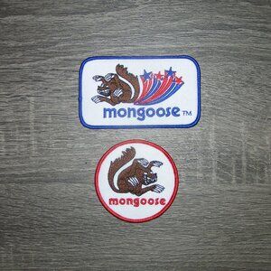 (2) Lot Mongoose BMX Bikes Retro Vintage Style Embroidered Iron On Patches